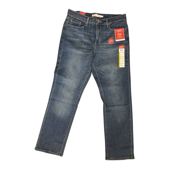 Signature Levi Strauss Jeans Womens 12s W32 L30 Mid Rise Straight Stretch Denim - Picture 1 of 4